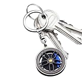 Radfelgen-Schlüsselanhänger – Automobil-Schlüsselanhänger, Radnaben-Schlüsselanhänger, Automobil-Teil-Schlüsselanhänger, Zinklegierung, Schlüsselanhänger für Rucksäcke, Handtaschen, Blauer
