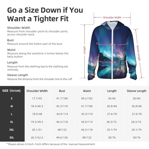 UPF 50+ Sun Protection Hoodie Long Sleeve Northern Lights Sun Shirt Rash Guard Fishing Shirts for Men2