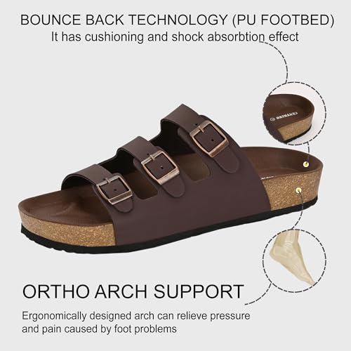 Image of Centrino Men's Berkin-Style Slip-On Sandals | Open Toe Design | Soft PU Footbed | Lightweight & Comfortable | Arch Support | On-Grip Sole | Casual Outdoor Wear (9208)