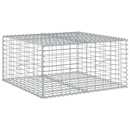 vidaXL Gabion Basket with Cover - Rectangular, Galvanised Iron, 100x100x50 cm, /, High Load Capacity