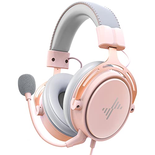 Gaming Headset for PS4 PC Xbox 1 PS5 Controller, Noise Cancelling Over Ear Headphones with Mic, Surround Sound Wired Gamer Headsets for Computer Laptop Mac Nintendo NES Games