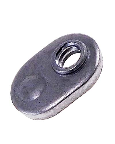 Single Tab Weld Nut with Target - Spot Weld Nuts #6-32 - Weld Nuts/Spot/Offset Hole - Low Carbon Plain Steel (50)
