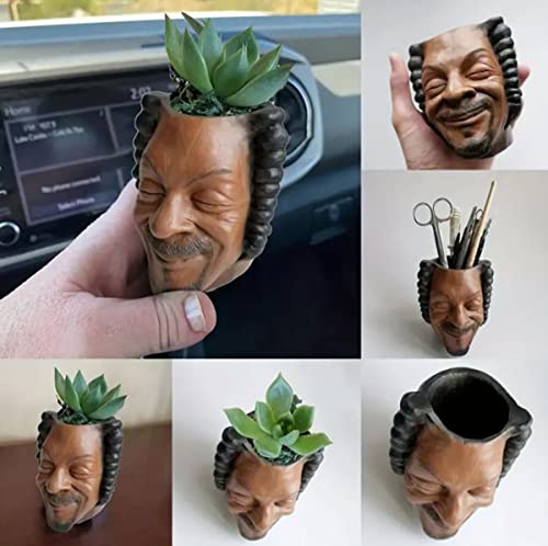 Hip Hop Funny Face Succulent Pot! Rap Music Character Head Flower Planter For Garden Decor Desktop! Rapper Face Pencil Pen Holder Christmas Birthday Gift! #TOP3