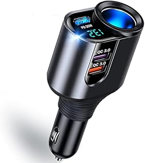 USB C Car Charger Adapter 166W, [PD3.0+Dual QC3.0] Car Cigarette Lighter Splitter, 12V/24V Car Charger Adapter for Samsung S22/S21/S20,iPhone14/13/12/11
