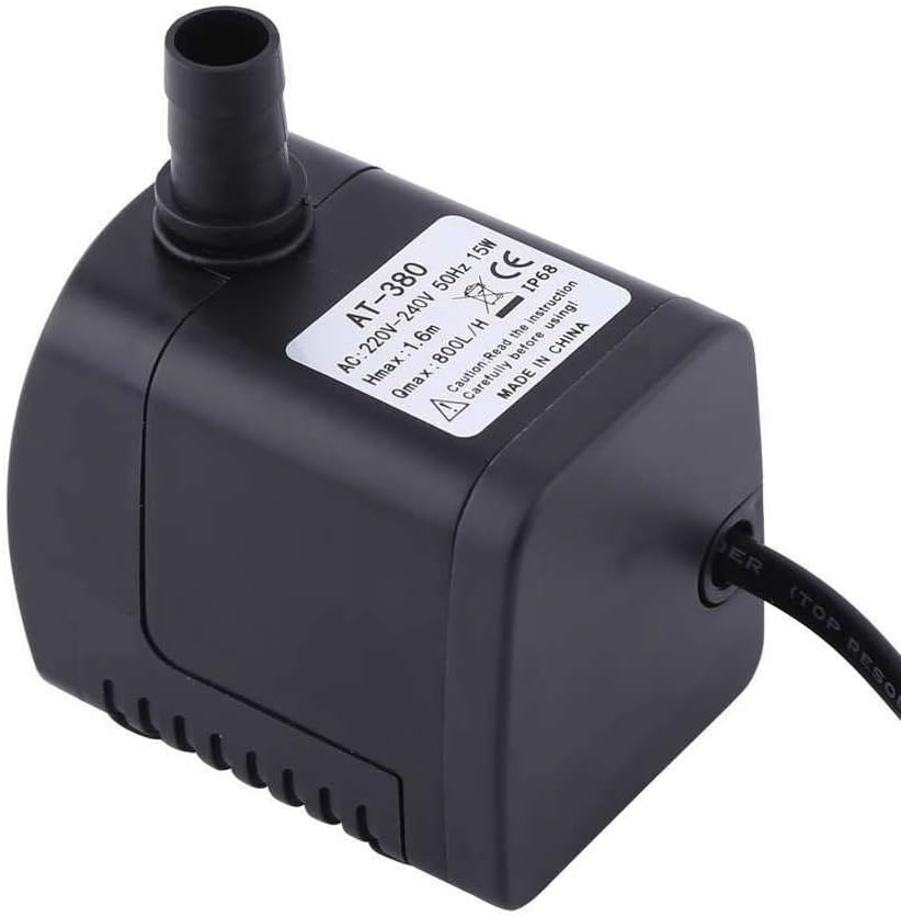 Miniatura 2 de Bomba sumergible eléctrica Bomba de agua de 15 W, bomba sumergible para tanque de peces, bomba de fuente de circulación de estanque de jardín, bomba