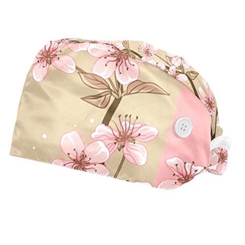 Chapeaux de travail unisexe fleur de cerisier lot de 2 casquettes