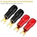 KHGUZ 4 Pairs Car Strip Spade Terminal Fork Adapters, 4 Gauge Vehicle Crimp Barrier Spades Connectors, Automotive Speaker Wire Cable Terminal Plugs Accessories, Universal Fit