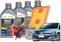 Kit Troca de Óleo 5W40 Maxi Performance 4 Litros + Filtros Ar Óleo Combustível Compatível com Novo Golf 1.4 TSI 2016 a 2019