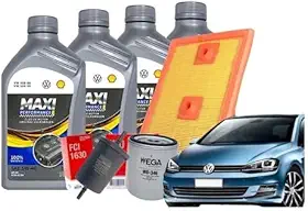 Kit Troca de Óleo 5W40 Maxi Performance 4 Litros + Filtros Ar Óleo Combustível Compatível com Novo Golf 1.4 TSI 2016 a 2019