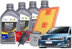 Kit Troca de Óleo 5W40 Maxi Performance 4 Litros + Filtros Ar Óleo Combustível Compatível com Novo Golf 1.4 TSI 2016 a 2019