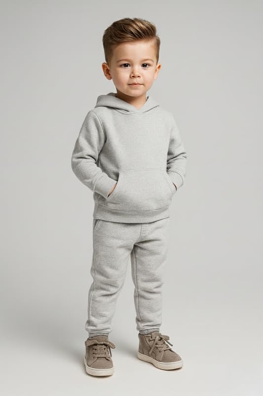 Image of Kids Hoodie Sweatshirt, Boys & Girls Relaxed Fit Wool Hooded & Round Neck Sweatshirt