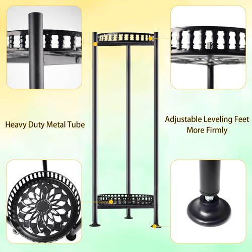 LUBORN Plant Stand Indoor Outdoor, 30'' Tall Plant Stands, 2 Tier Metal Planter Stand, Flower Stand Plant Pot Holder for Living Room, Corner, Deck - Thumbnail 5