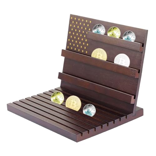 Générique Présentoir pour Pièces de Défi - Présentoir pour Insignes en Bois | Organisateur à Étages pour Pièces Décoration Intérieure Salon Chambre Bureau Mur