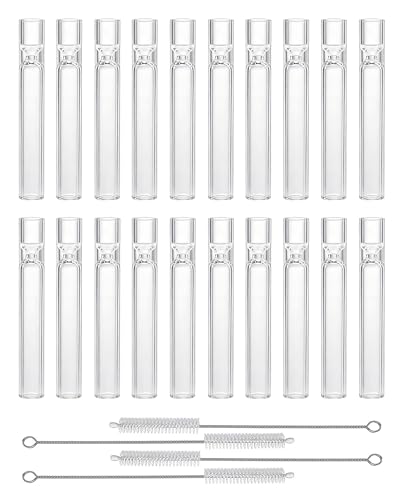 Image of 20 Pcs Borosilicate Glass Tubes 4 Inch (10 cm), Thick Glass Blowing Tubes, 2mm Wall Heat Resistant for Lab Experiments DIY Projects Industrial Use, Acid Alkali Resistant, Transparent