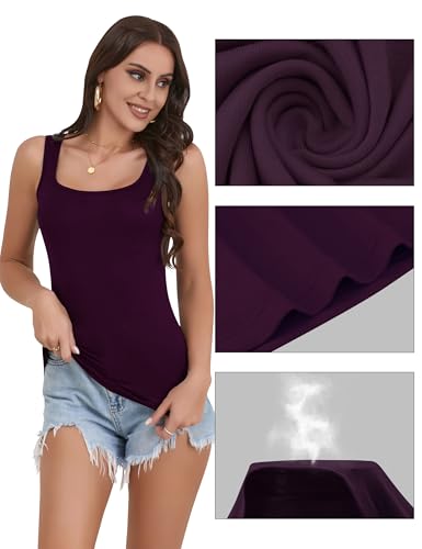 Image of BQTQ 5 Pack Women's Tank Tops Square Neck Sleeveless Ladies Tank Top Undershirts