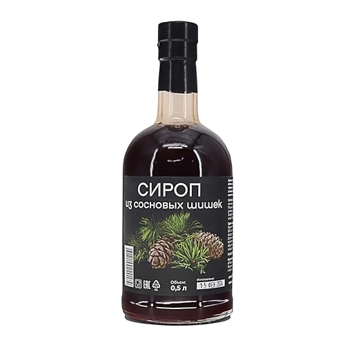 Samsonov & Partners Pine Cone Syrup Made with Steeped Cones, for Pancakes, Glazing and Cocktails, 500ml/ 16.9 Fl oz