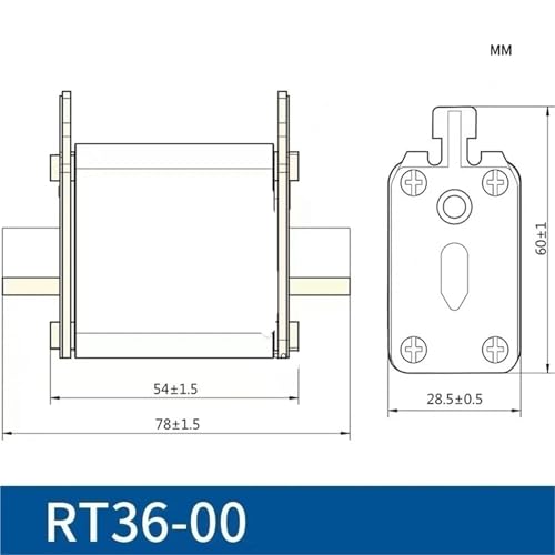 Fusible RT36-00 NT00 de cerámica industrial con base RT36-1 NT1 5