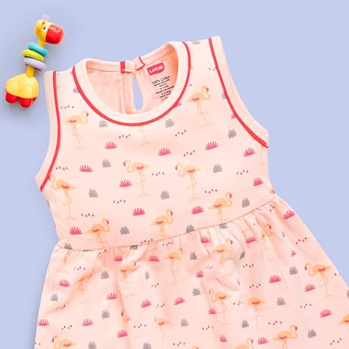 Image of LuvLap Baby Girl 100% Cotton Sleevless Girls Frock Pack of 3