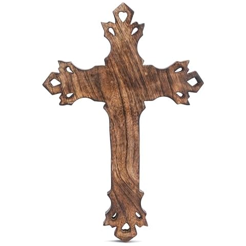 Ajuny Croix murale en bois marron Cover