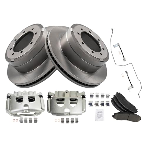 Image of TRQ Brake Pad & Rotor Kit Ceramic Compatible with 2017-2019 Ford F-350 Super Duty