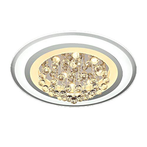 Plafonnier moderne LED cristal variable 60 cm avec double effet lumineux