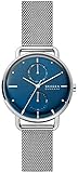 reloj skagen mujer precio peru Caja redonda de acero inoxidable con esfera azul