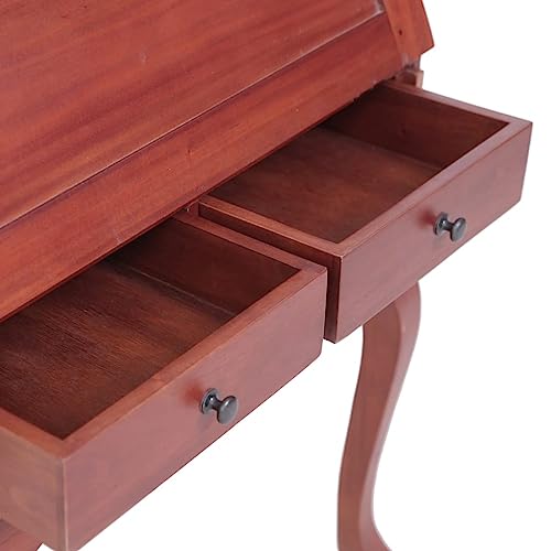 vidaXL Mahagoniholz Massiv Sekretär Schreibtisch Klassisch Bürotisch Arbeitstisch Schreibsekretär Schreibkommode Massivholztisch Braun 78x42x103cm