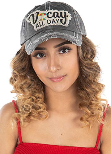 Image of Funky Junque Womens Baseball Cap Distressed Vintage Unconstructed Embroidered Dad Hat