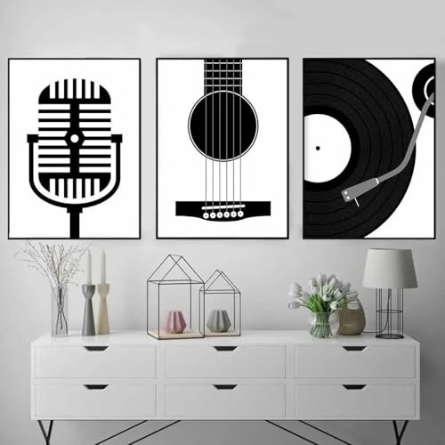Impression instruments de musique sur toile d'art affiche moderne 40x60cm