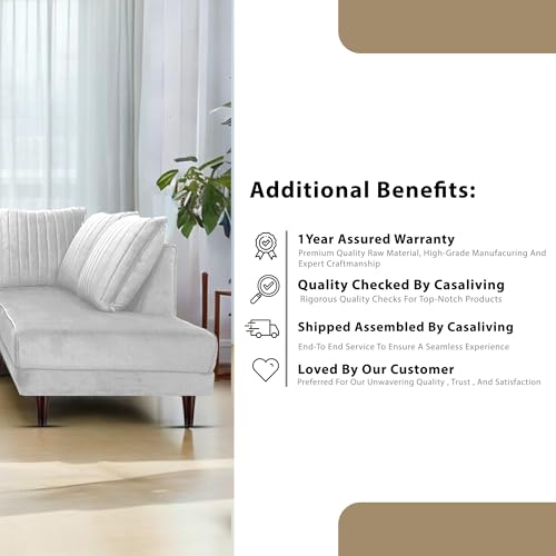 Image of Gratly RHS 4 Seater L Shape Sofa Set for Living Room (Grey Colour) Premium Fabric Sofa