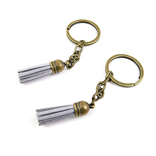 Porte-clés anneaux bijoux anti-perte M4QU8 avec pampilles argentées robustes