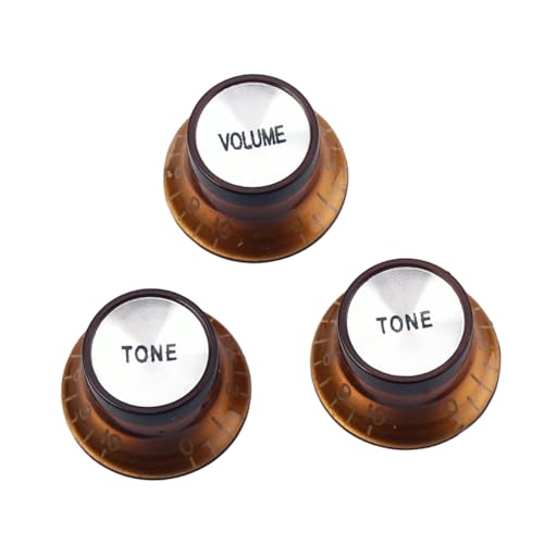 Abaodam 3pcs Guitar Volume Tone Knobs 1v2t Replacement Knobs for Guitar Bass Parts (Light)