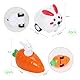 Aurasky Aufziehbare Hasen mit Karotte Set, 8 Stück Aufziehbare Osterhasen Spielzeugauto, Hasen Karotten Uhrwerk Spielzeugauto Easter Party Favours Ostergeschenke für Kinder 1