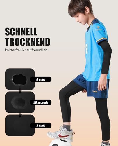 Niksa Thermounterwäsche Set für Jungen 5-12J - Extra Warme Ski & Sportunterwäsche, Hochatmungsaktiv als Basis für Fußball, Wandern & Radfahren,4 Jahreszeiten Funktionswäsche