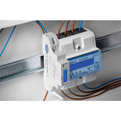 Miratic LCD Digitaler Wechselstromzähler Montage auf DIN-Schiene TH-35mm Stromzähler mit Hintergrundbeleuchtung 1-Phasen-Anzeige des Stromverbrauchs mit MID Zertifikat und Impulsausgang