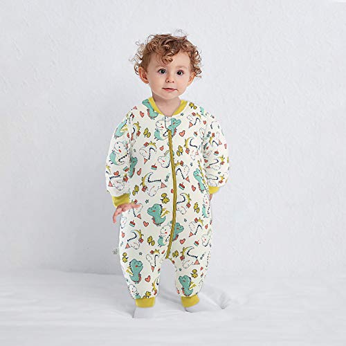 SONARIN Babyslaapzak, babyslaapzak, splitbeen met afneembare mouwen, dun, 2,5 TOG biologisch katoenen slaapzak, verschillende maten van 6 maanden tot 6 jaar oud - Afbeelding 3