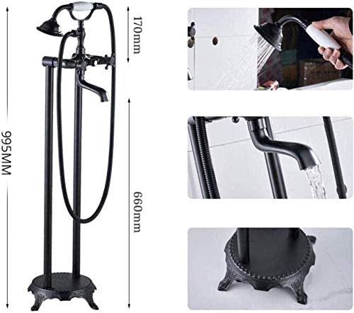 Ensemble de douche bronze noir avec mitigeur baignoire mural - 3