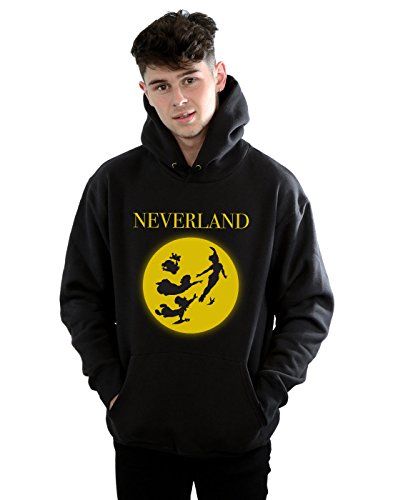 Disney Men's Peter Pan Moon Silhouettes Hoodie Black Small