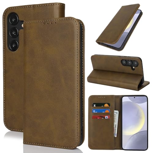 Jaorty Fit for Samsung Galaxy S25 Plus Wallet Case with Card Holder for Women Men,S25 Plus/S25+ Phone Case Stand Strong Magnetic PU Leather Flip Fold Protective Purse Case,6.7 Inch,Green