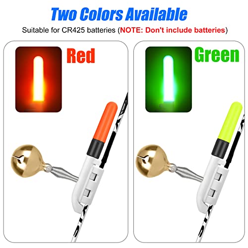 image for TSV 10 PCS Fishing Glow Sticks with Bells, LED Glow Sticks for Fishing