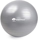 BIGTREE (2020 Upgrade Yoga Ball Exercise Fitness Core Stability Balance Strength Anti-Burst Heavy Duty Prenatal Birthing Yogaball Gray 29.5' (75cm)