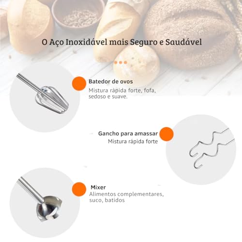 Mixer Multifuncional Batedeira De Mão Elétrica 800W 4 Em 1 Misturador Batedor 110V