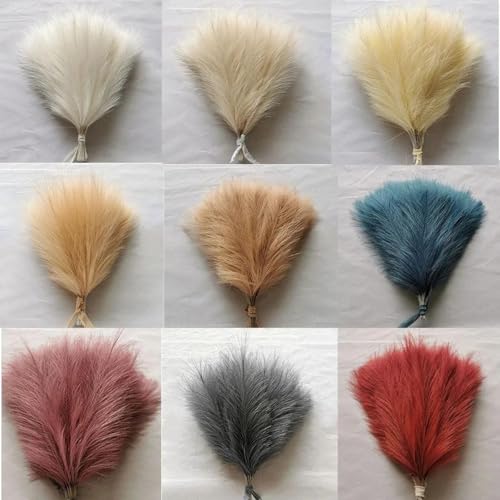 Decoración Boho con 5 Unidades de Pasto Pampas Artificial Amarillo miniatura 2