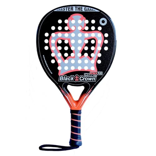 Black Crown - Pala De Padel Piton Attack Plus - Forma Lágrima - Superficie Rugosa - Potencia - Peso 355 Gr - Marco 38 Mm 80 Fibra De Carbono - Resistente - Balance Medio Alto