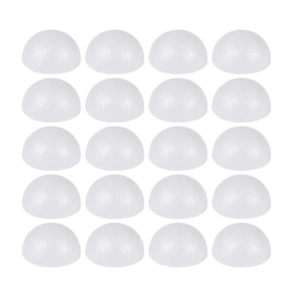 BESTOYARD Foam Sphere Half Foam Paper 20Pcs White s Half Shape Flower Bouquet Holder Bridal Bouquet Handle Balls for Flower Arrangement Wedding Bouquet Supplies Polystyrene Half Ball