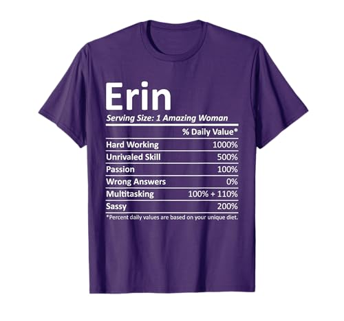 ERIN Nutrition Personalized Name Funny Christmas Name Gift T-Shirt