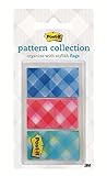 Post-it Flags, Color Mixing Flags, Gingham Pattern Collection, Each Flag Sticks Securely, Removes Cleanly.94 in. Wide, Assorted Colors, 60/PK, (680-PLAID2)