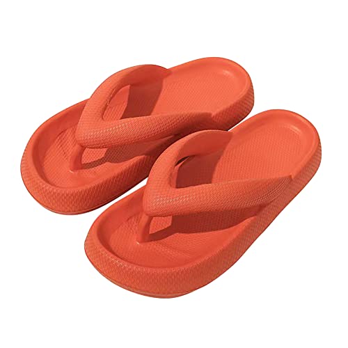 NIBESSER Chanclas Mujer Verano con Suela Gruesa Chanclas Playa Mujer Piscina Antideslizantes Flip Flops Mujer Comodas Zapatos Verano Mujer Ligeras Suaves Sandalias Planas Mujer, Naranja, 38/39 EU