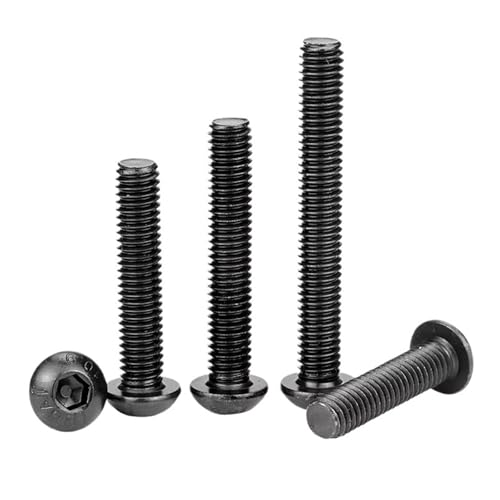 Vis M1.6 en acier au carbone noir tête cylindrique hexagonale 12mm pour moto