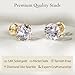 Everyday Elegance Solid 14K Yellow Gold Cubic Zirconia Stud Earrings for Women in Round Cut | Screw Back Earring | 2 CTW CZ | With Gift Box
